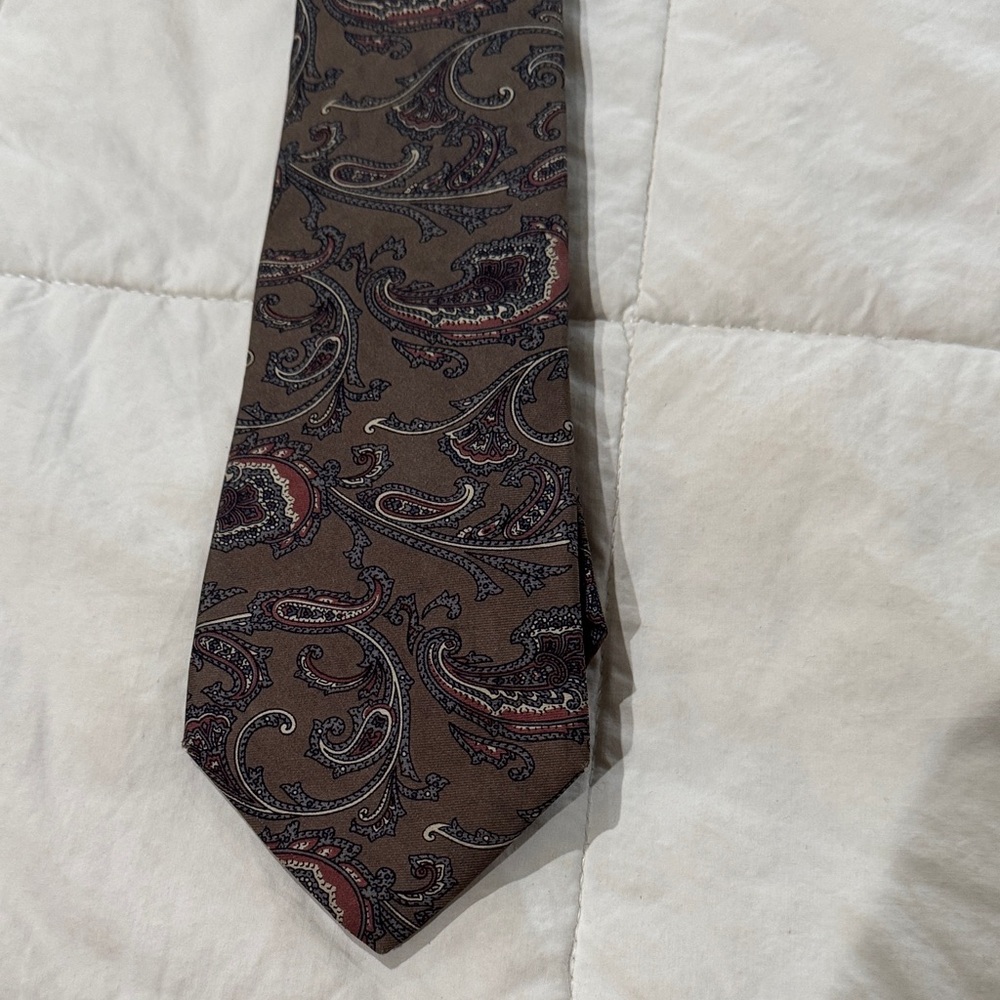 Silk!  Elegant Paisley Brown Tie